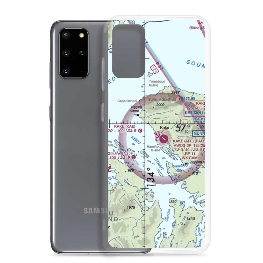 Kake Seaplane Base (KAE) VFR Sectional Samsung Case Samsung Galaxy S20 Plus model shown