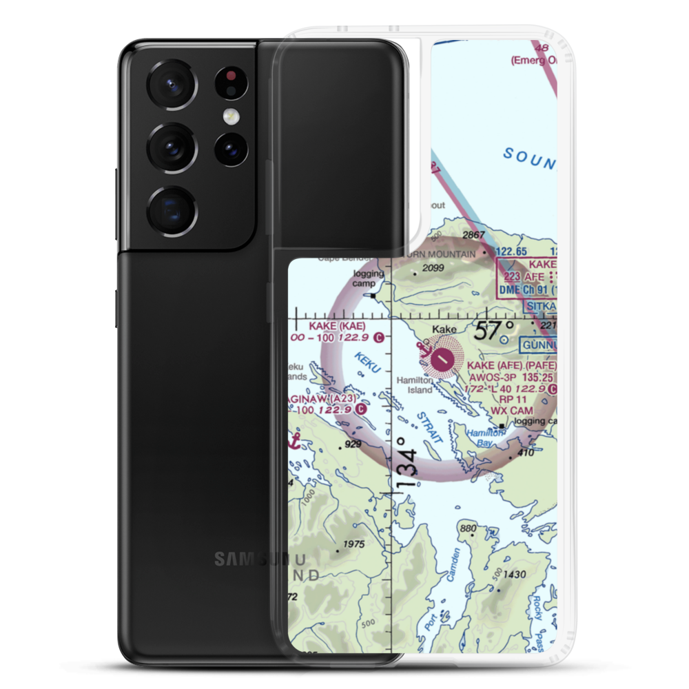 Kake Seaplane Base (KAE) VFR Sectional Samsung Case Samsung Galaxy S21 Ultra model shown