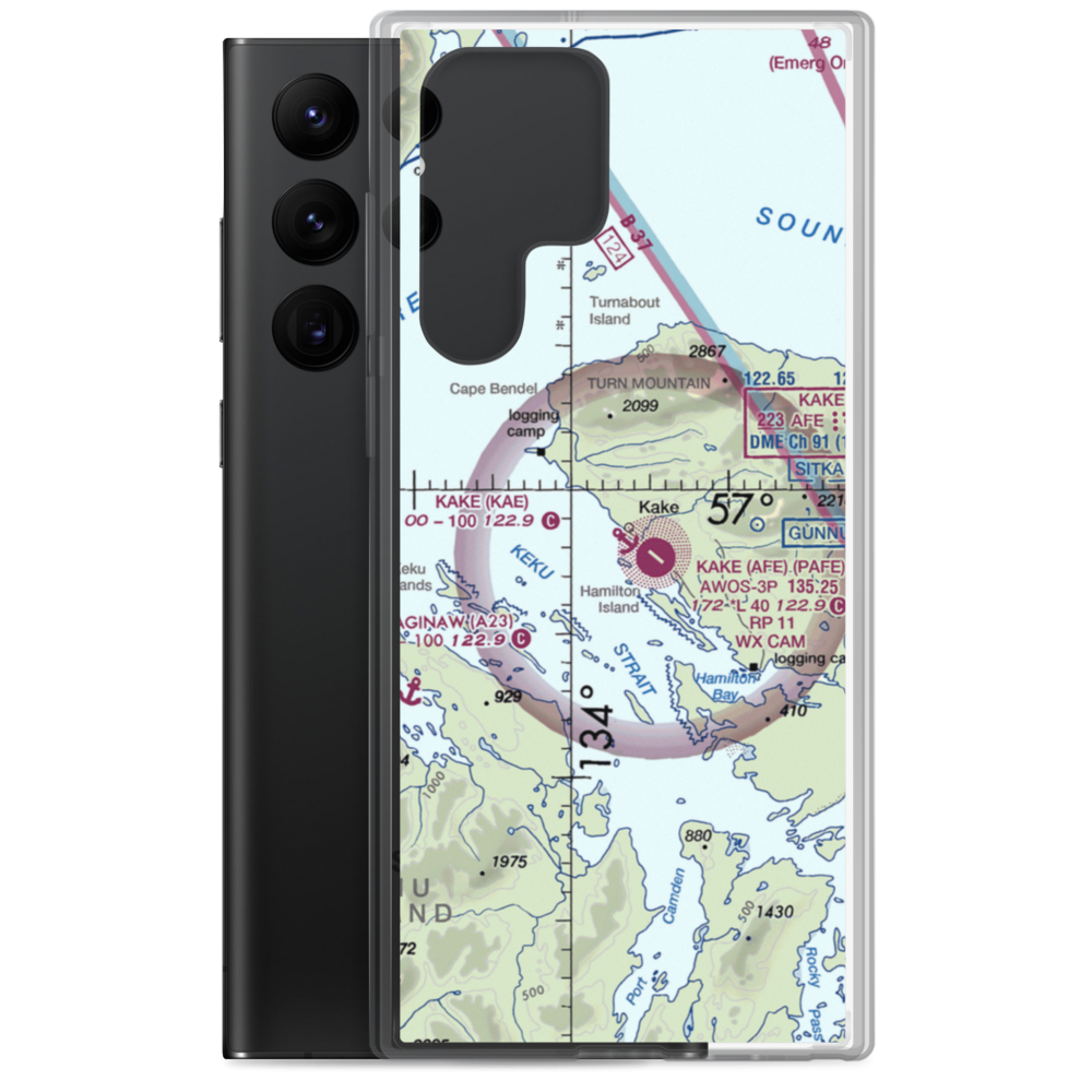 Kake Seaplane Base (KAE) VFR Sectional Samsung Case Samsung Galaxy S22 Ultra model shown