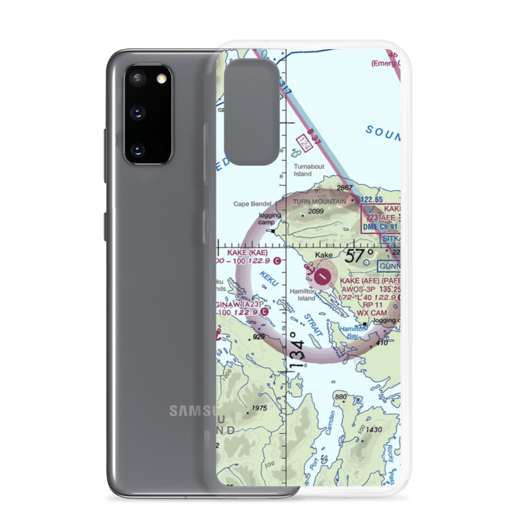 Kake Seaplane Base (KAE) VFR Sectional Samsung Case Samsung Galaxy S20 model shown