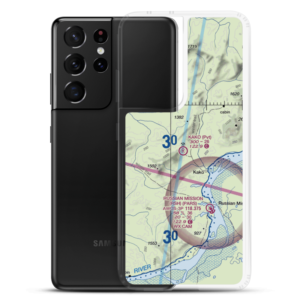 Kako Airport (9AK2) VFR Sectional Samsung Case Samsung Galaxy S21 Ultra model shown