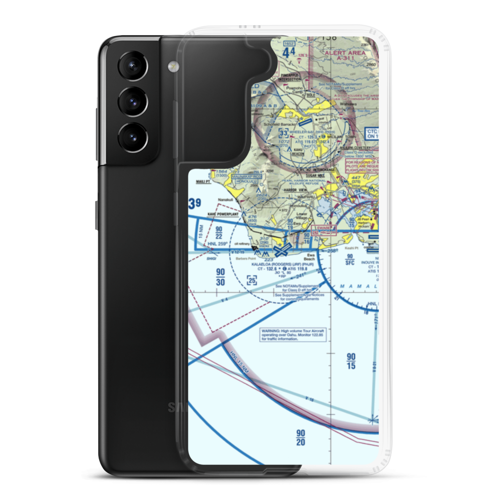 Kalaeloa Airport (JRF) VFR Sectional Samsung Case Samsung Galaxy S21 Plus model shown