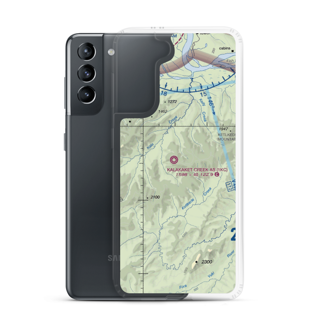 Kalakaket Creek AS Airport (1KC) VFR Sectional Samsung Case Samsung Galaxy S21 model shown