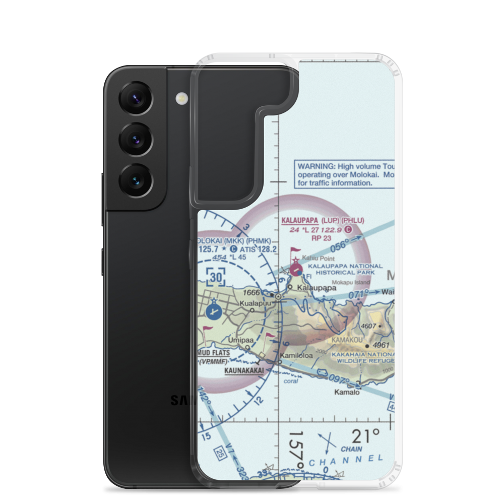Kalaupapa Airport (LUP) VFR Sectional Samsung Case Samsung Galaxy S22 model shown