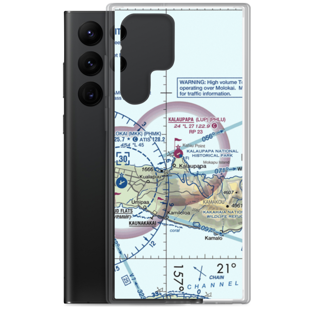 Kalaupapa Airport (LUP) VFR Sectional Samsung Case Samsung Galaxy S22 Ultra model shown