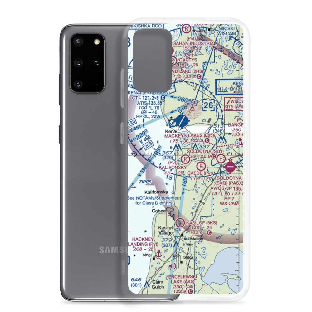 Kalifonsky Meadows Airport (0AA7) VFR Sectional Samsung Case Samsung Galaxy S20 Plus model shown
