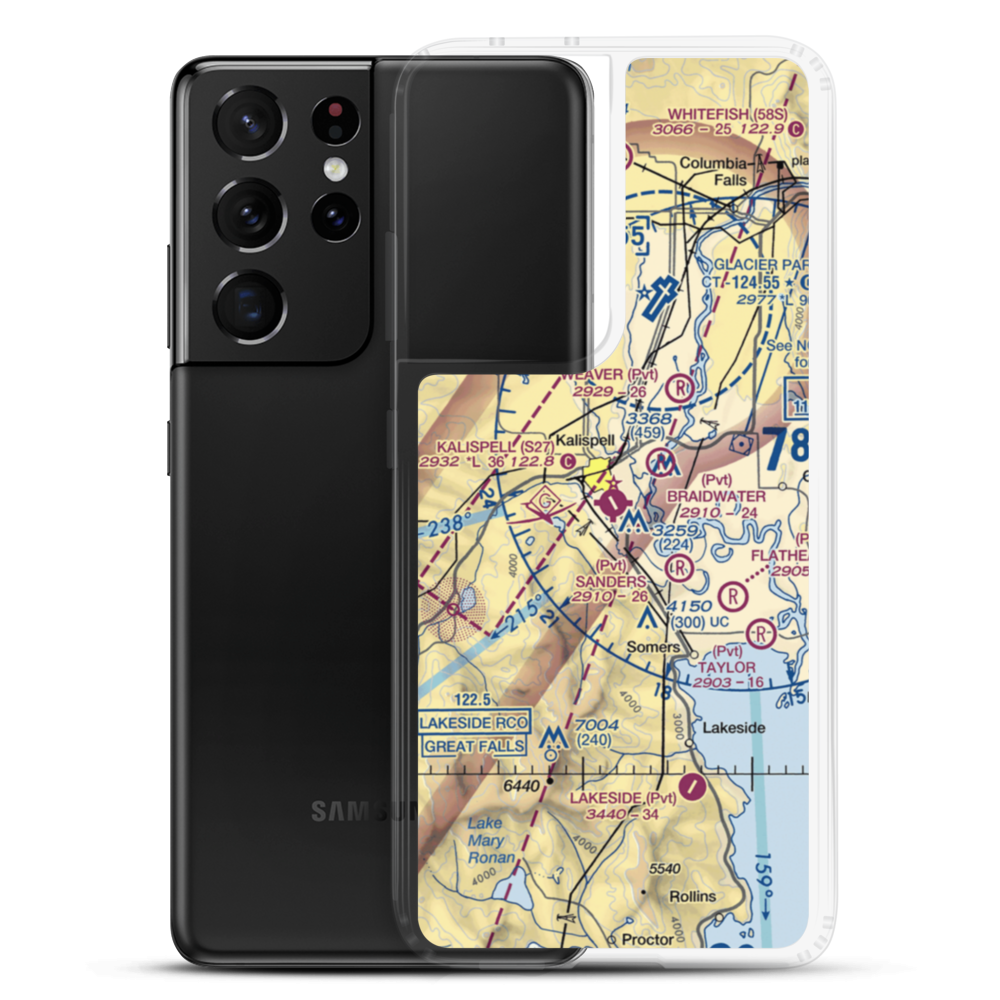 Kalispell City Airport (S27) VFR Sectional Samsung Case Samsung Galaxy S21 Ultra model shown