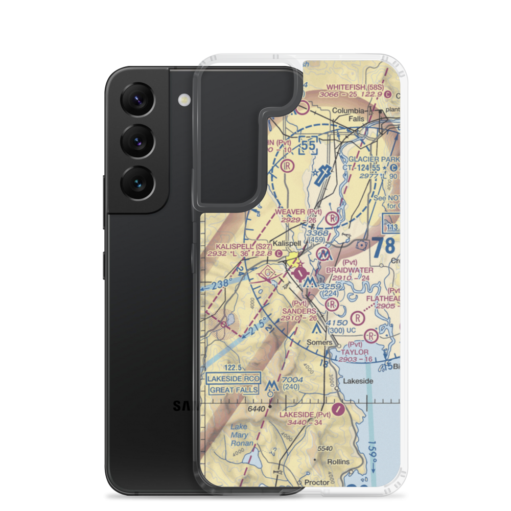 Kalispell City Airport (S27) VFR Sectional Samsung Case Samsung Galaxy S22 model shown