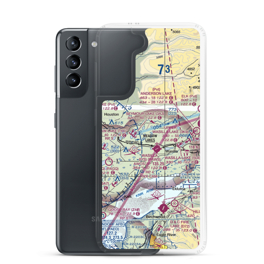 Kalmbach Airport (43AK) VFR Sectional Samsung Case Samsung Galaxy S21 model shown