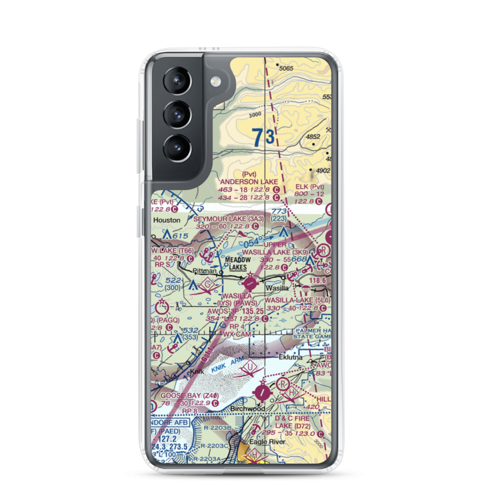 Kalmbach Lake Seaplane Base (54AK) VFR Sectional Samsung Case Samsung Galaxy S21 model shown