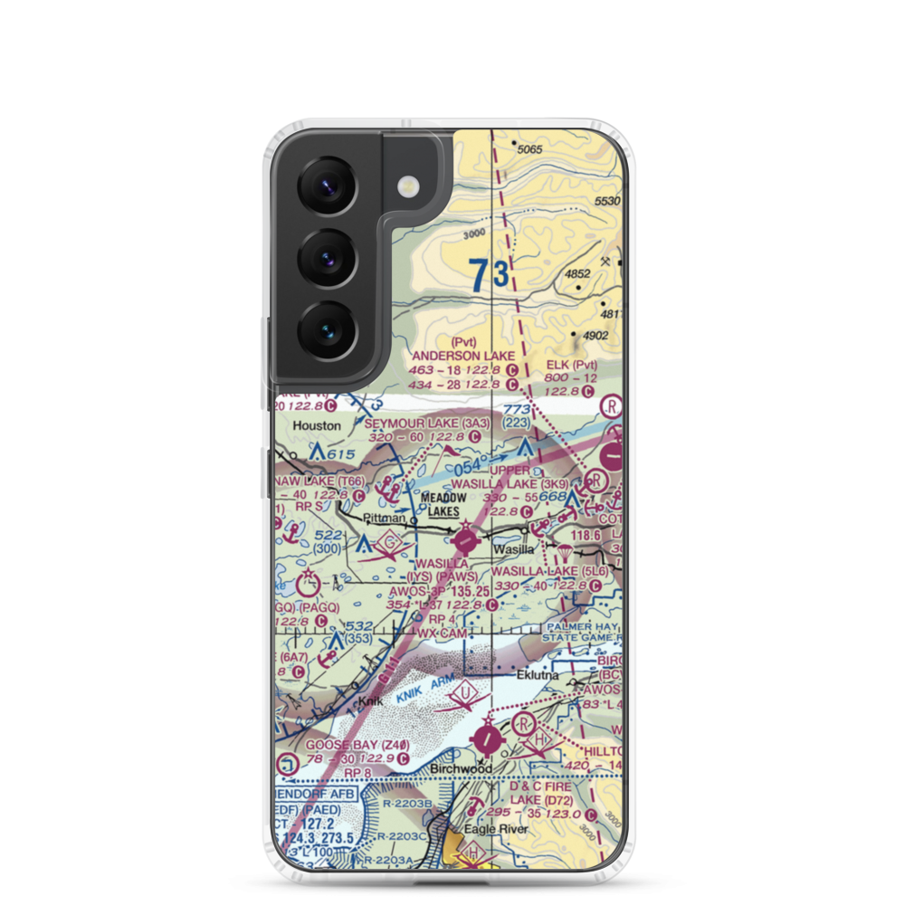 Kalmbach Lake Seaplane Base (54AK) VFR Sectional Samsung Case Samsung Galaxy S22 model shown