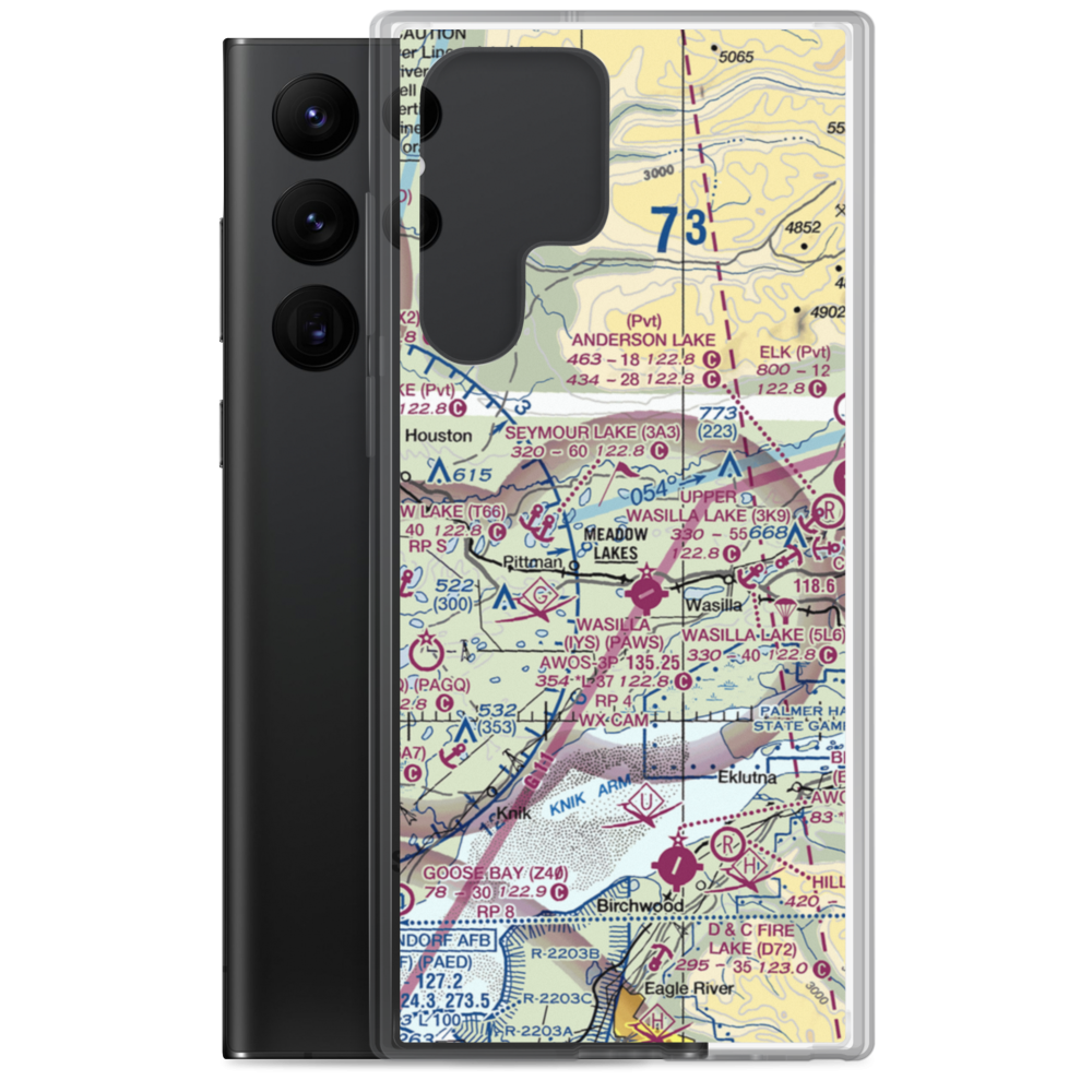 Kalmbach Lake Seaplane Base (54AK) VFR Sectional Samsung Case Samsung Galaxy S22 Ultra model shown