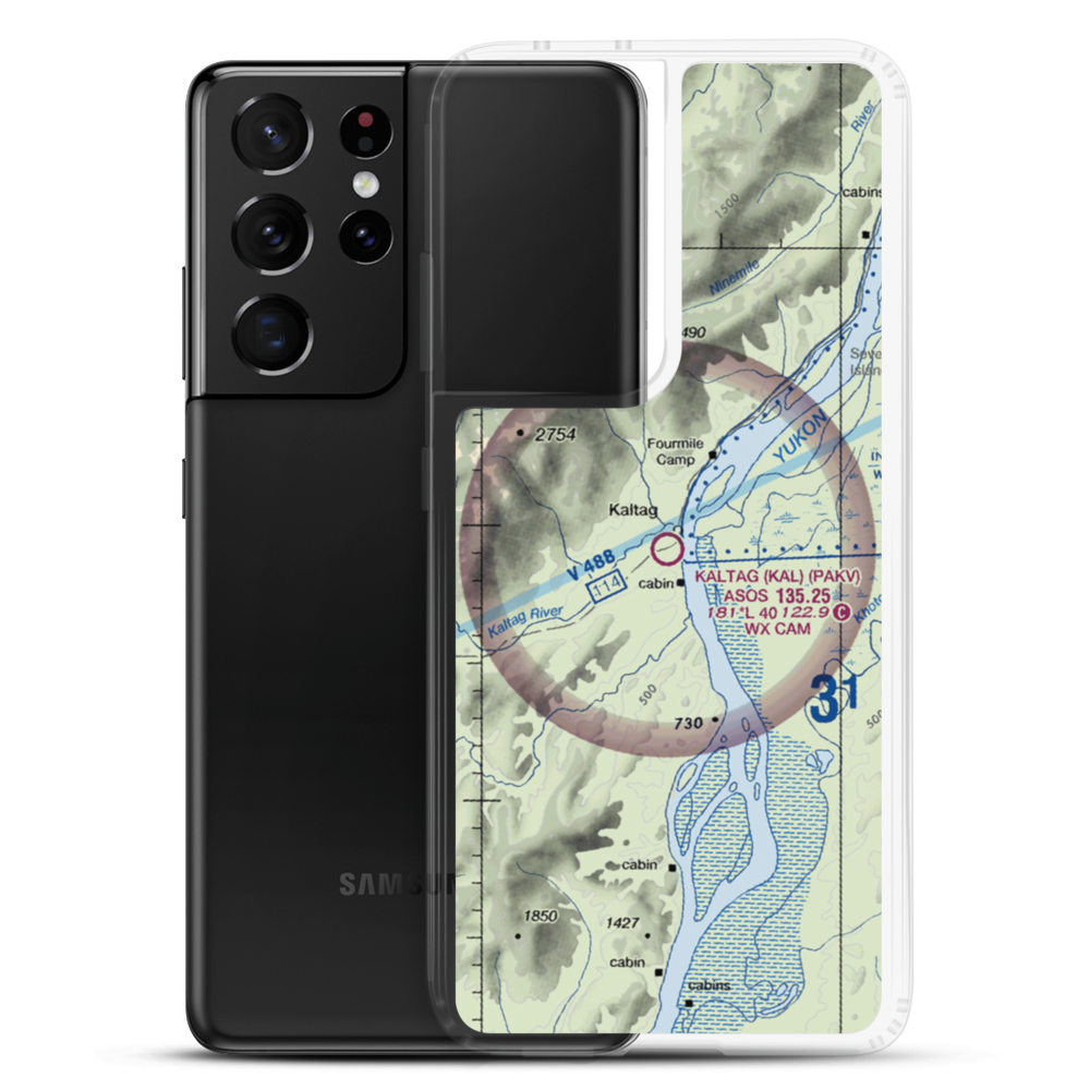 Kaltag Airport (KAL) VFR Sectional Samsung Case Samsung Galaxy S21 Ultra model shown