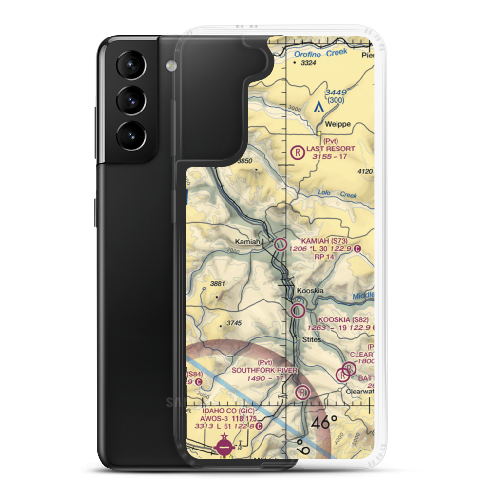 Kamiah Municipal Airport (S73) VFR Sectional Samsung Case Samsung Galaxy S21 Plus model shown