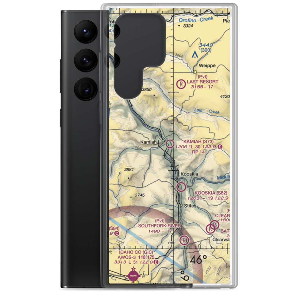 Kamiah Municipal Airport (S73) VFR Sectional Samsung Case Samsung Galaxy S22 Ultra model shown