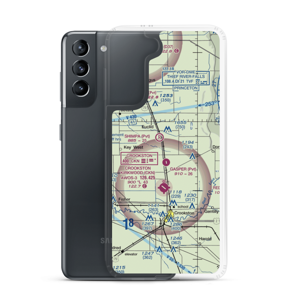 Kaml Airstrip (45MN) VFR Sectional Samsung Case Samsung Galaxy S21 model shown