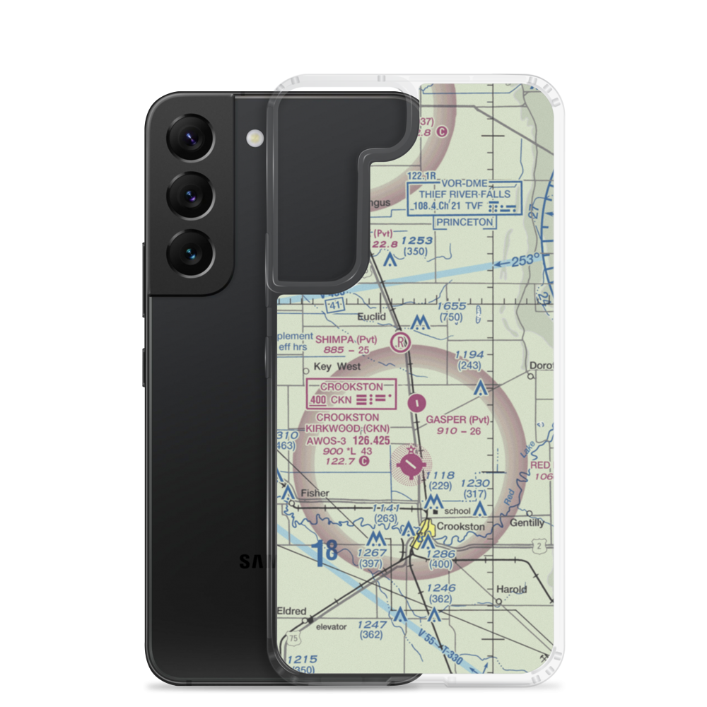Kaml Airstrip (45MN) VFR Sectional Samsung Case Samsung Galaxy S22 model shown