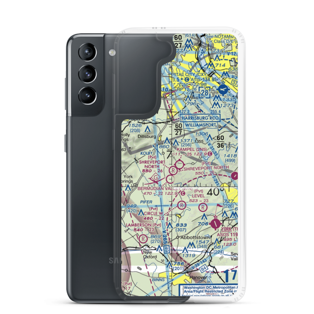 Kampel Airport (2N5) VFR Sectional Samsung Case Samsung Galaxy S21 model shown