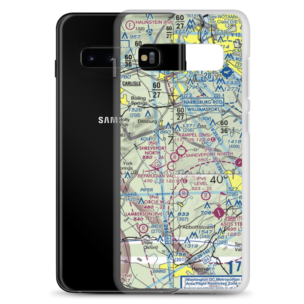 Kampel Airport (2N5) VFR Sectional Samsung Case Samsung Galaxy S10+ model shown
