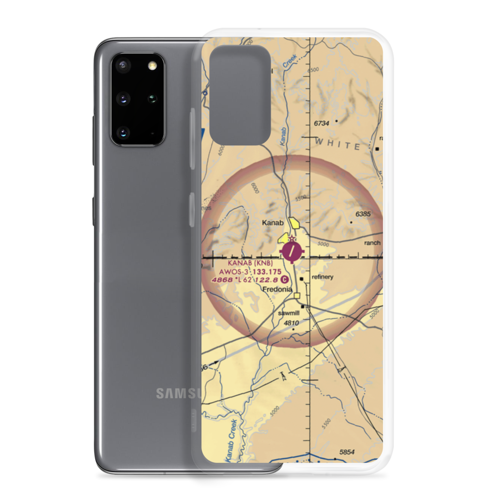Kanab Municipal Airport (KNB) VFR Sectional Samsung Case Samsung Galaxy S20 Plus model shown