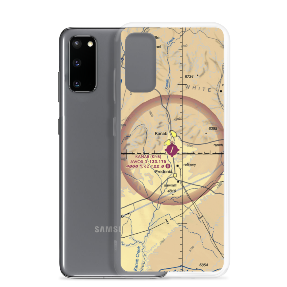 Kanab Municipal Airport (KNB) VFR Sectional Samsung Case Samsung Galaxy S20 model shown