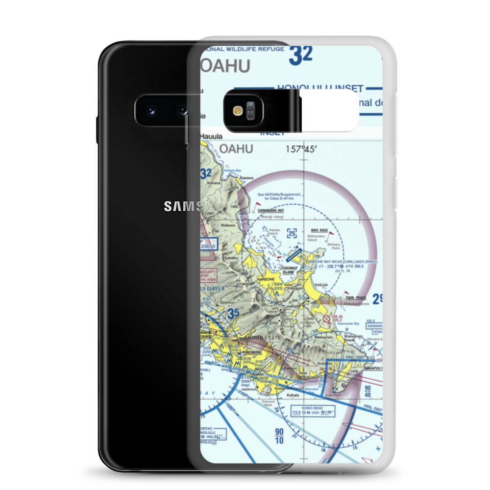 Kaneohe Bay MCAS (Marion E. Carl Field) Airport (NGF) VFR Sectional Samsung Case Samsung Galaxy S10 model shown