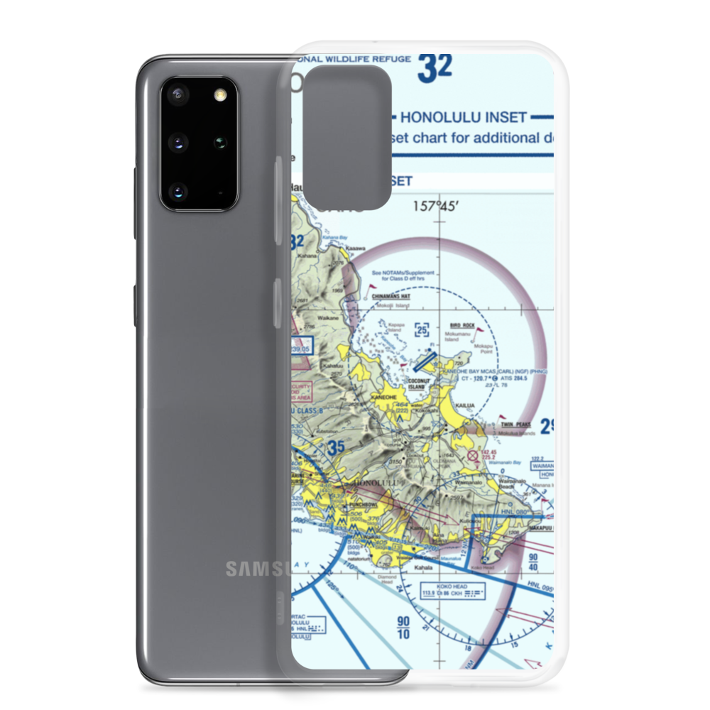 Kaneohe Bay MCAS (Marion E. Carl Field) Airport (NGF) VFR Sectional Samsung Case Samsung Galaxy S20 Plus model shown