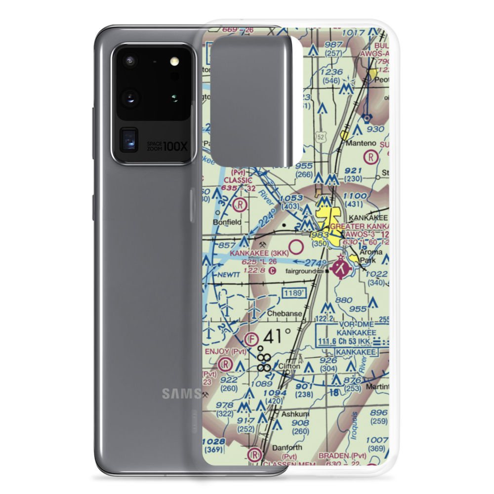 Kankakee Airport (3KK) VFR Sectional Samsung Case Samsung Galaxy S20 Ultra model shown