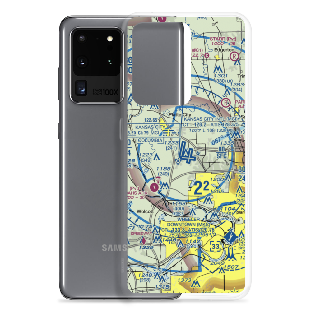Kansas City International Airport (MCI) VFR Sectional Samsung Case Samsung Galaxy S20 Ultra model shown