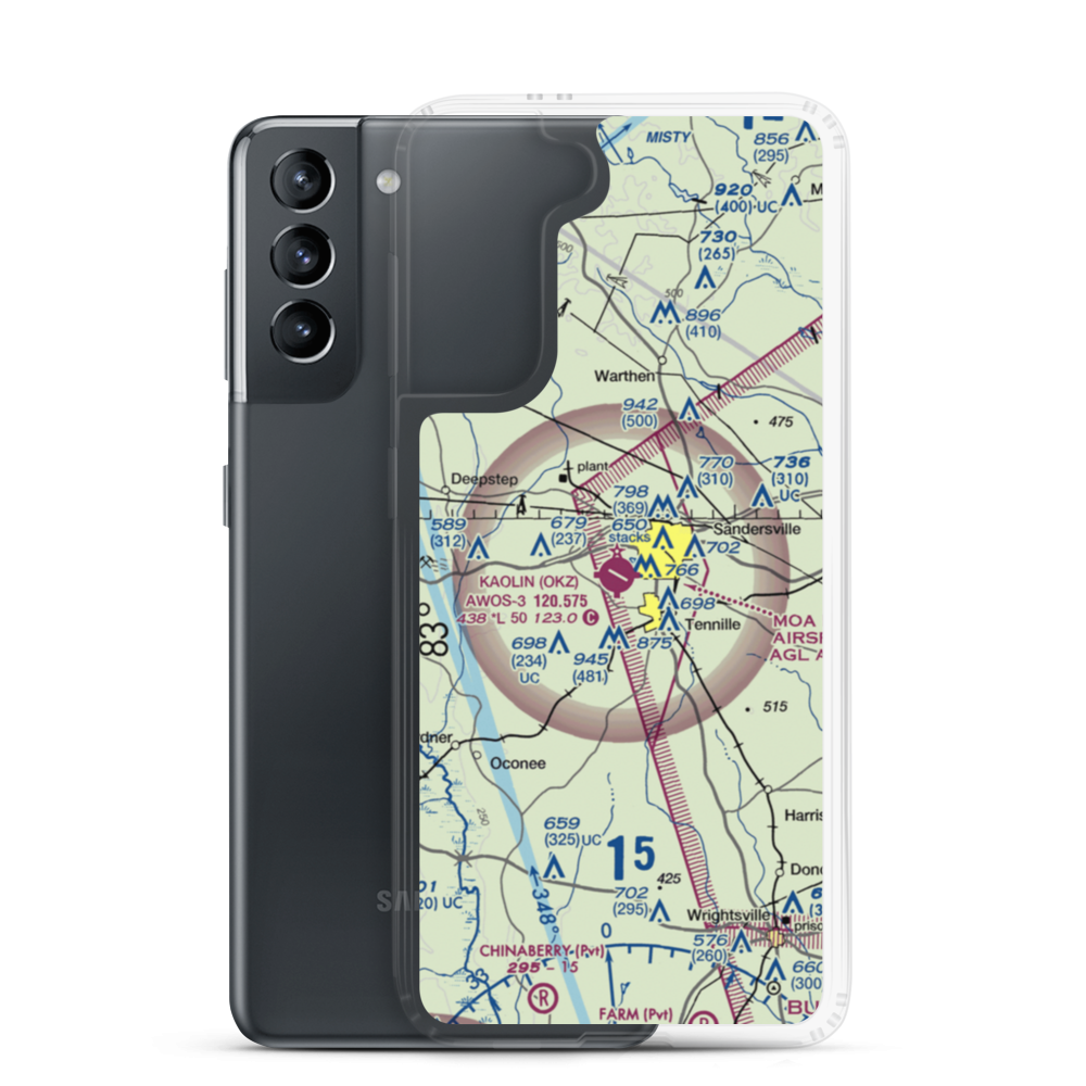 Kaolin Field (OKZ) VFR Sectional Samsung Case Samsung Galaxy S21 model shown