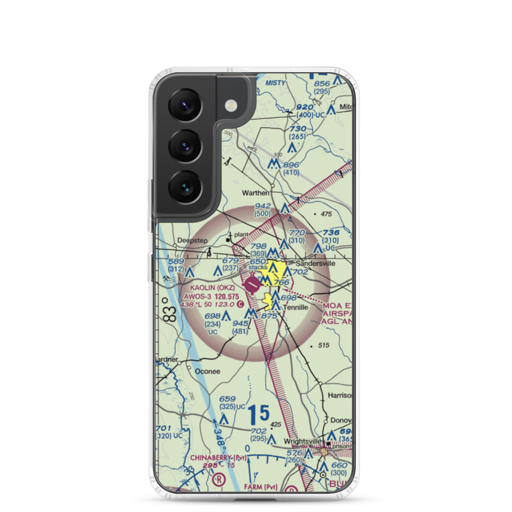 Kaolin Field (OKZ) VFR Sectional Samsung Case Samsung Galaxy S22 model shown