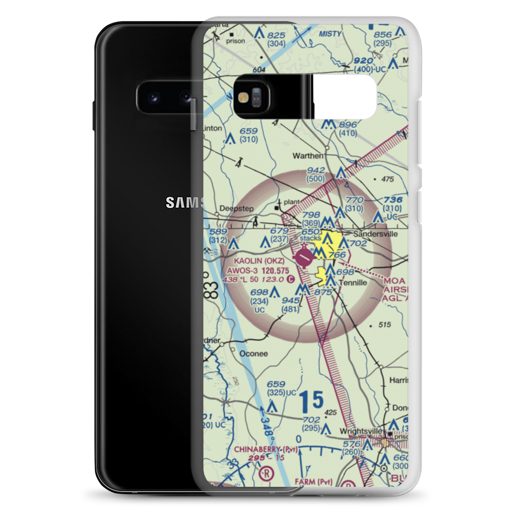 Kaolin Field (OKZ) VFR Sectional Samsung Case Samsung Galaxy S10+ model shown
