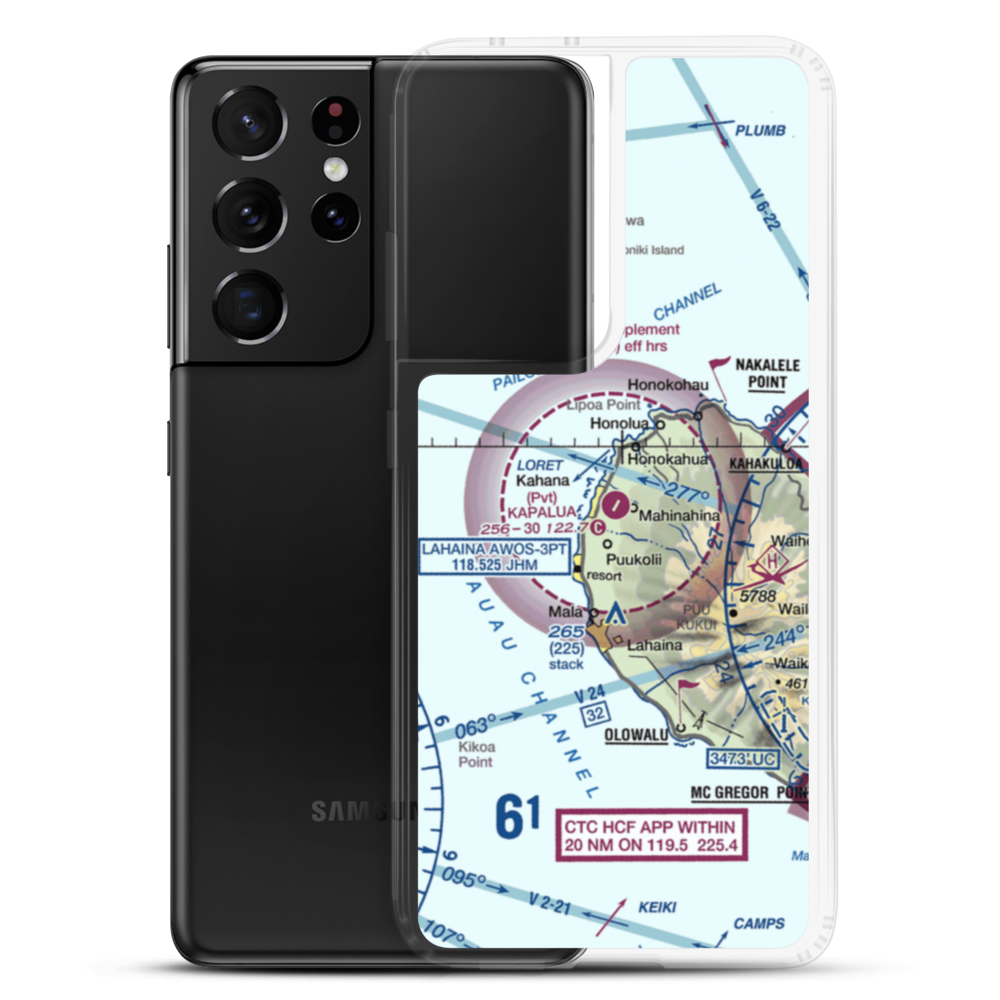 Kapalua Airport (JHM) VFR Sectional Samsung Case Samsung Galaxy S21 Ultra model shown