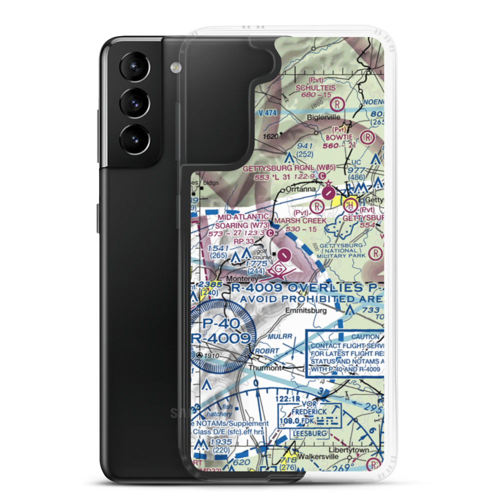 Karlindo Airport (3PN2) VFR Sectional Samsung Case Samsung Galaxy S21 Plus model shown
