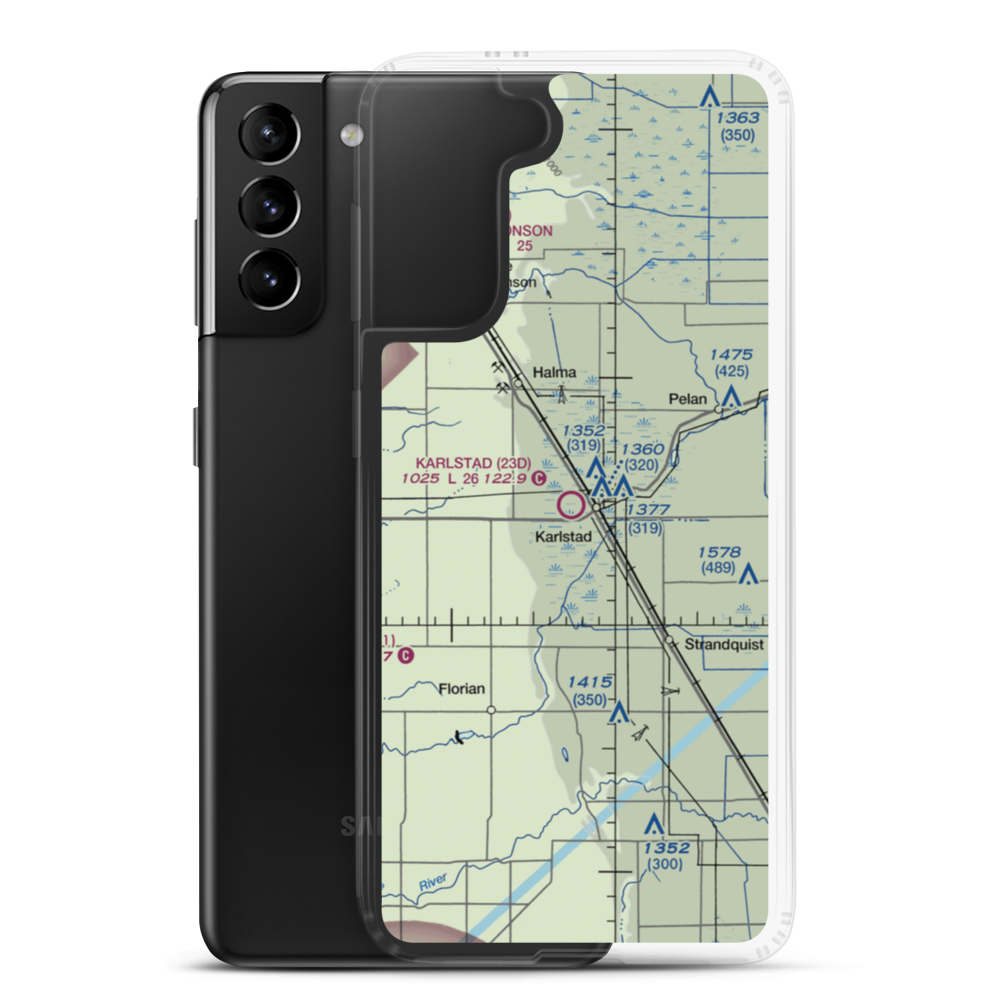 Karlstad Municipal Airport (23D) VFR Sectional Samsung Case Samsung Galaxy S21 Plus model shown