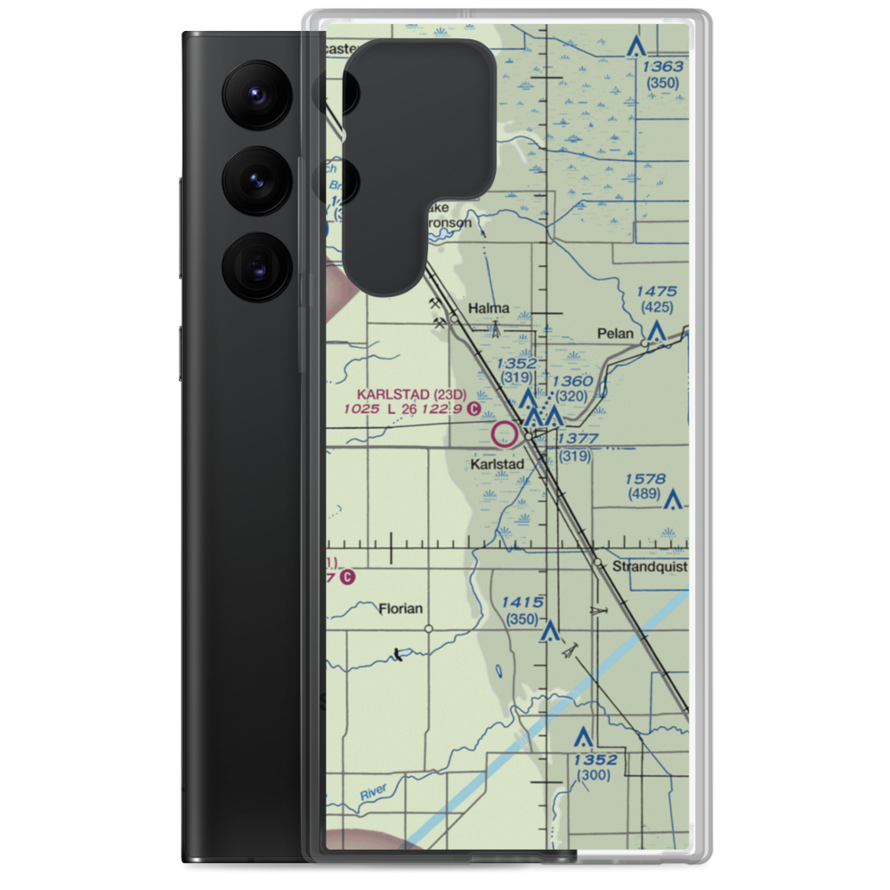 Karlstad Municipal Airport (23D) VFR Sectional Samsung Case Samsung Galaxy S22 Ultra model shown