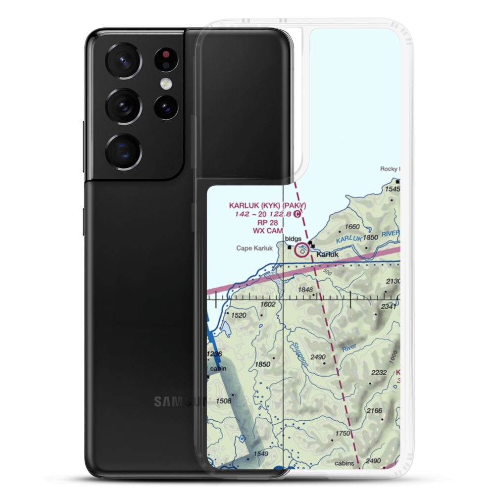Karluk Airport (KYK) VFR Sectional Samsung Case Samsung Galaxy S21 Ultra model shown