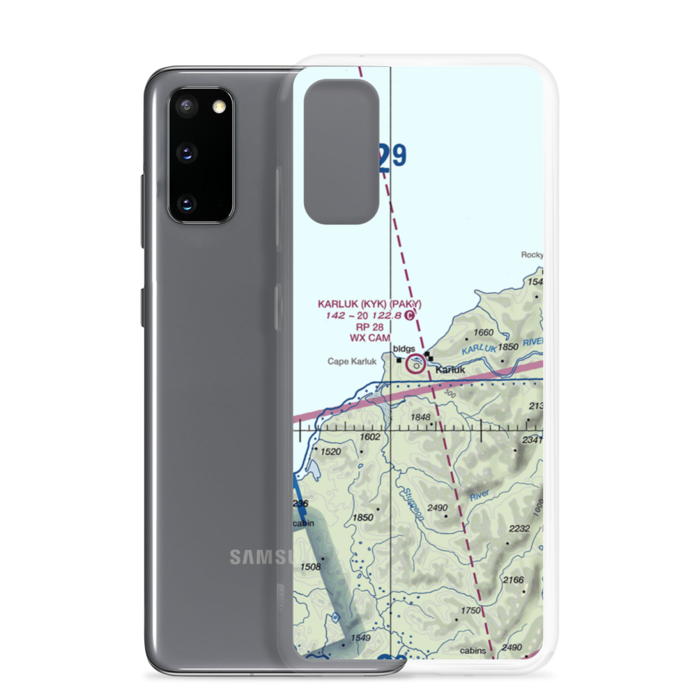 Karluk Airport (KYK) VFR Sectional Samsung Case Samsung Galaxy S20 model shown