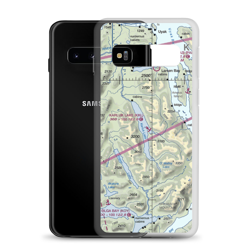 Karluk Lake Seaplane Base (KKL) VFR Sectional Samsung Case Samsung Galaxy S10 model shown