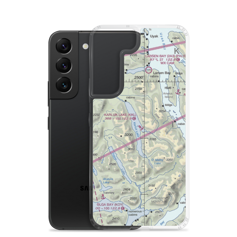 Karluk Lake Seaplane Base (KKL) VFR Sectional Samsung Case Samsung Galaxy S22 model shown