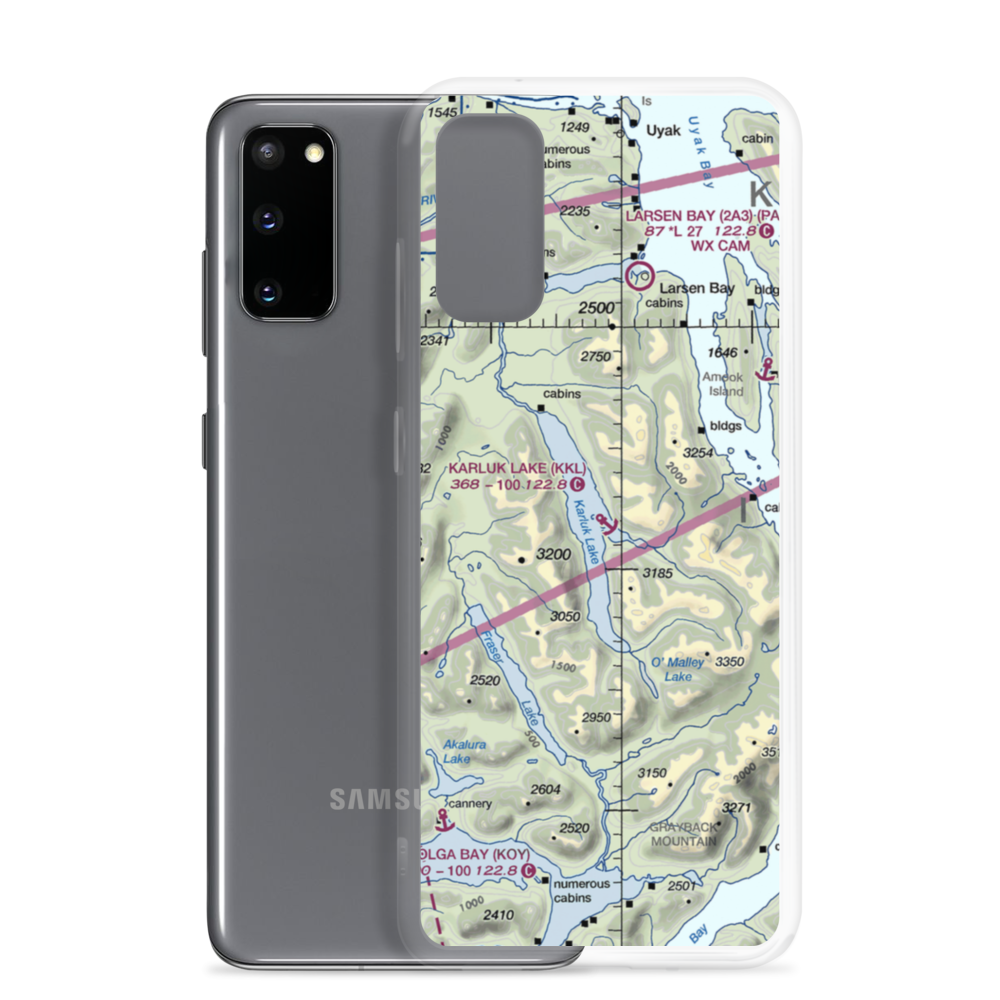 Karluk Lake Seaplane Base (KKL) VFR Sectional Samsung Case Samsung Galaxy S20 model shown