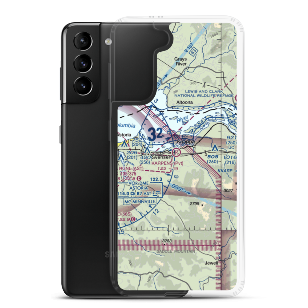 Karpens Airport (OR23) VFR Sectional Samsung Case Samsung Galaxy S21 Plus model shown