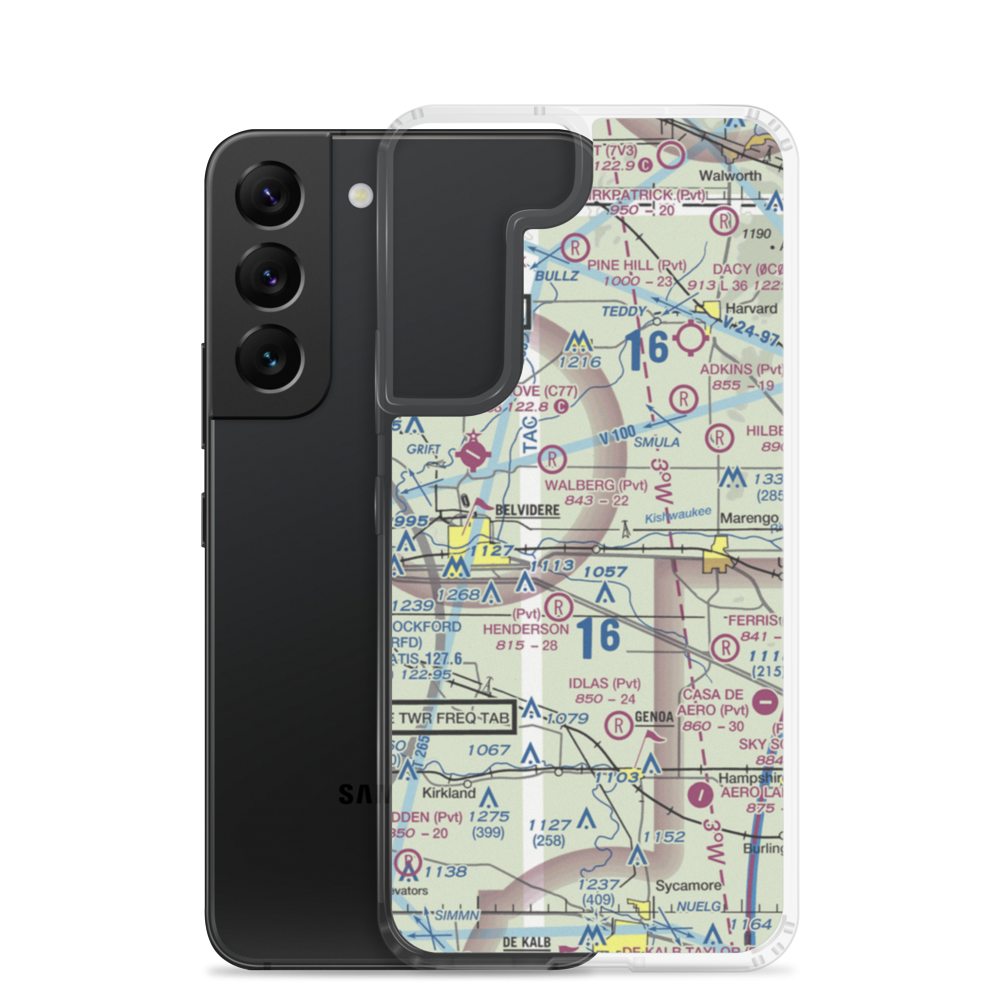 Kaufield Airport (0LL0) VFR Sectional Samsung Case Samsung Galaxy S22 model shown