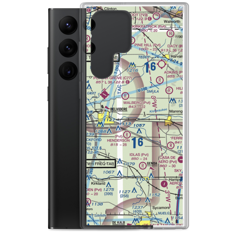 Kaufield Airport (0LL0) VFR Sectional Samsung Case Samsung Galaxy S22 Ultra model shown