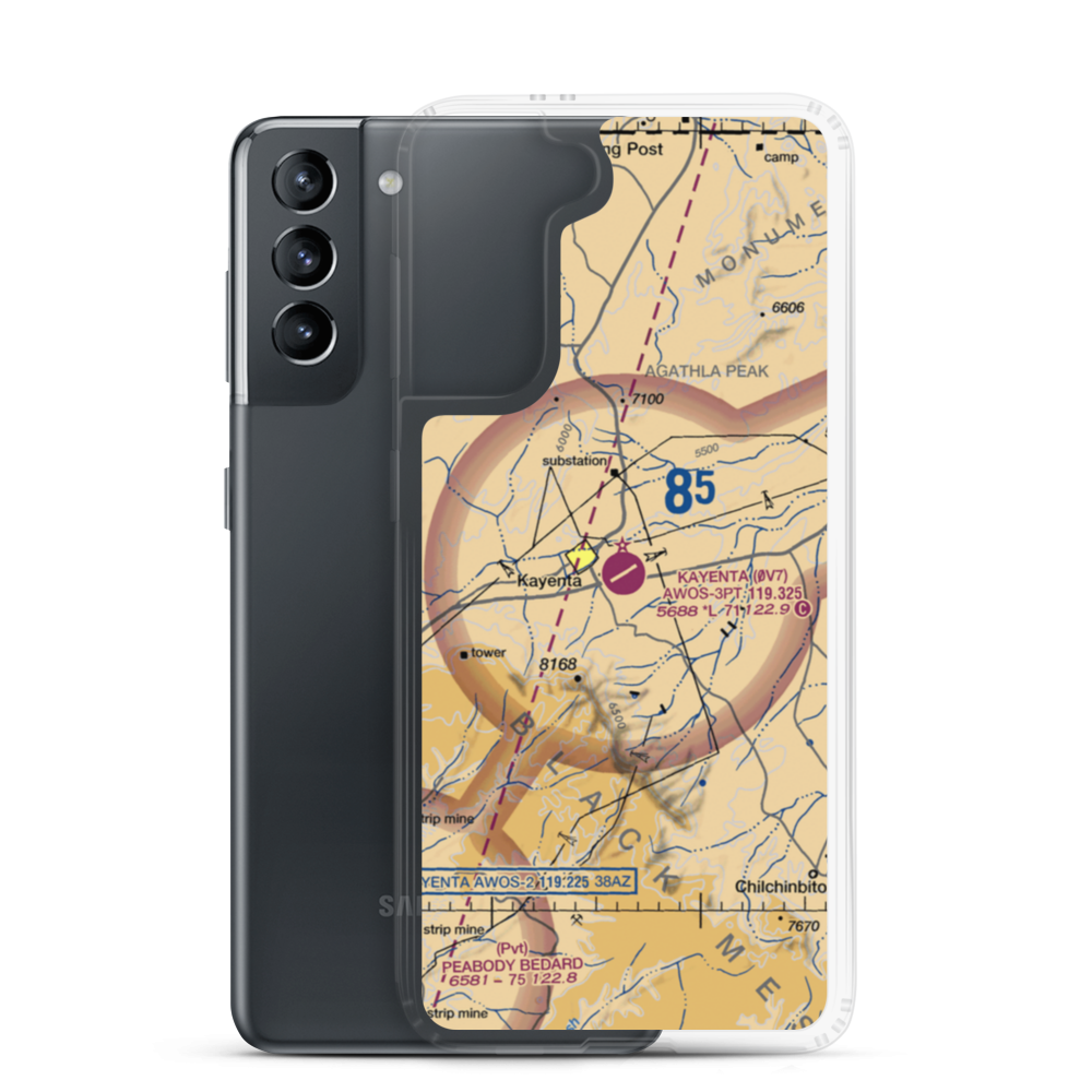 Kayenta Airport (0V7) VFR Sectional Samsung Case Samsung Galaxy S21 model shown