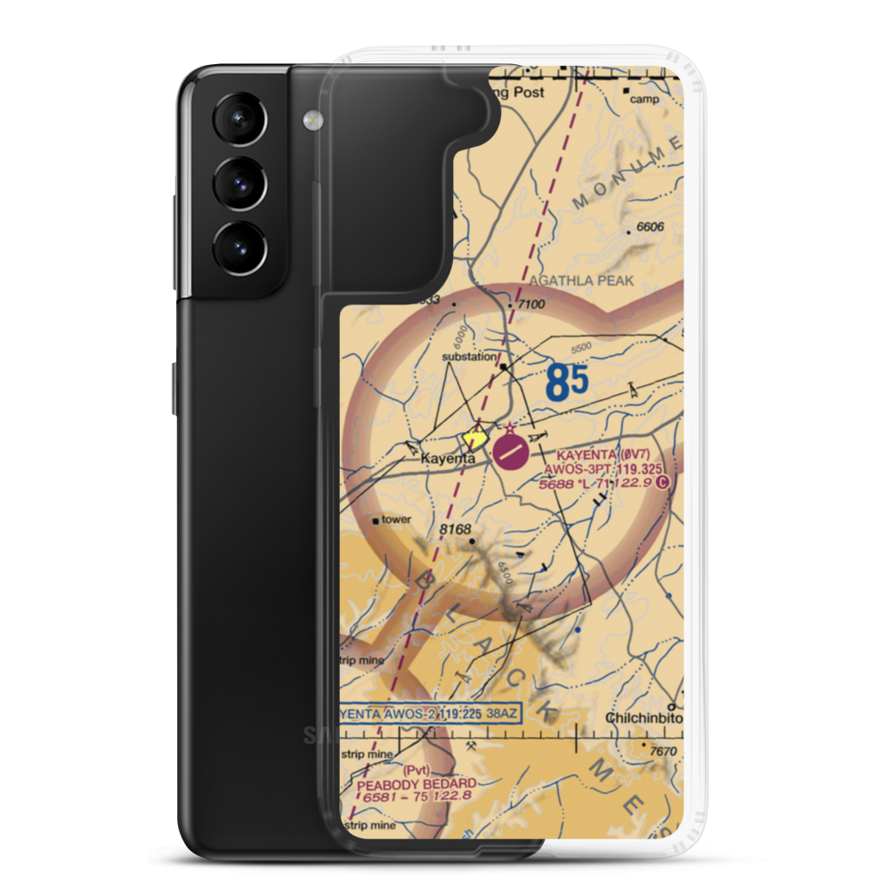 Kayenta Airport (0V7) VFR Sectional Samsung Case Samsung Galaxy S21 Plus model shown