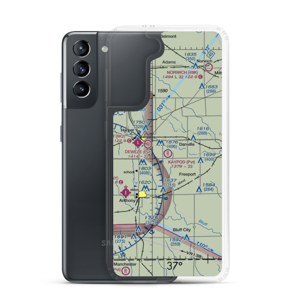Kaypod Airport (SN70) VFR Sectional Samsung Case Samsung Galaxy S21 model shown