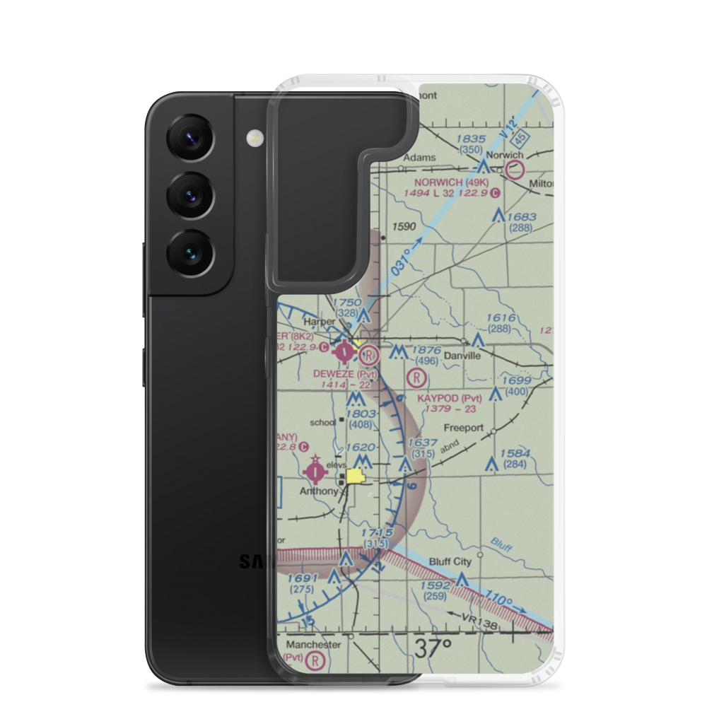 Kaypod Airport (SN70) VFR Sectional Samsung Case Samsung Galaxy S22 model shown