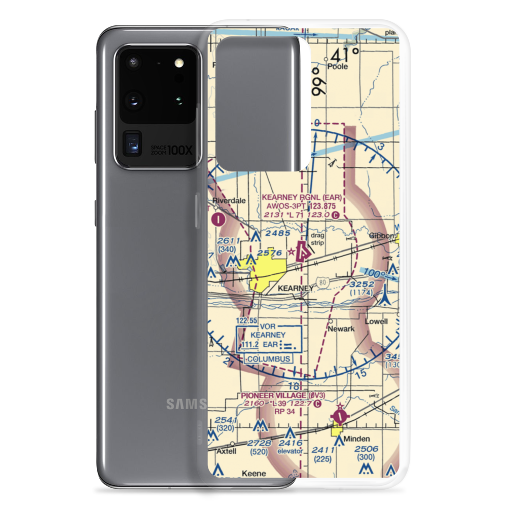 Kearney Regional Airport (EAR) VFR Sectional Samsung Case Samsung Galaxy S20 Ultra model shown