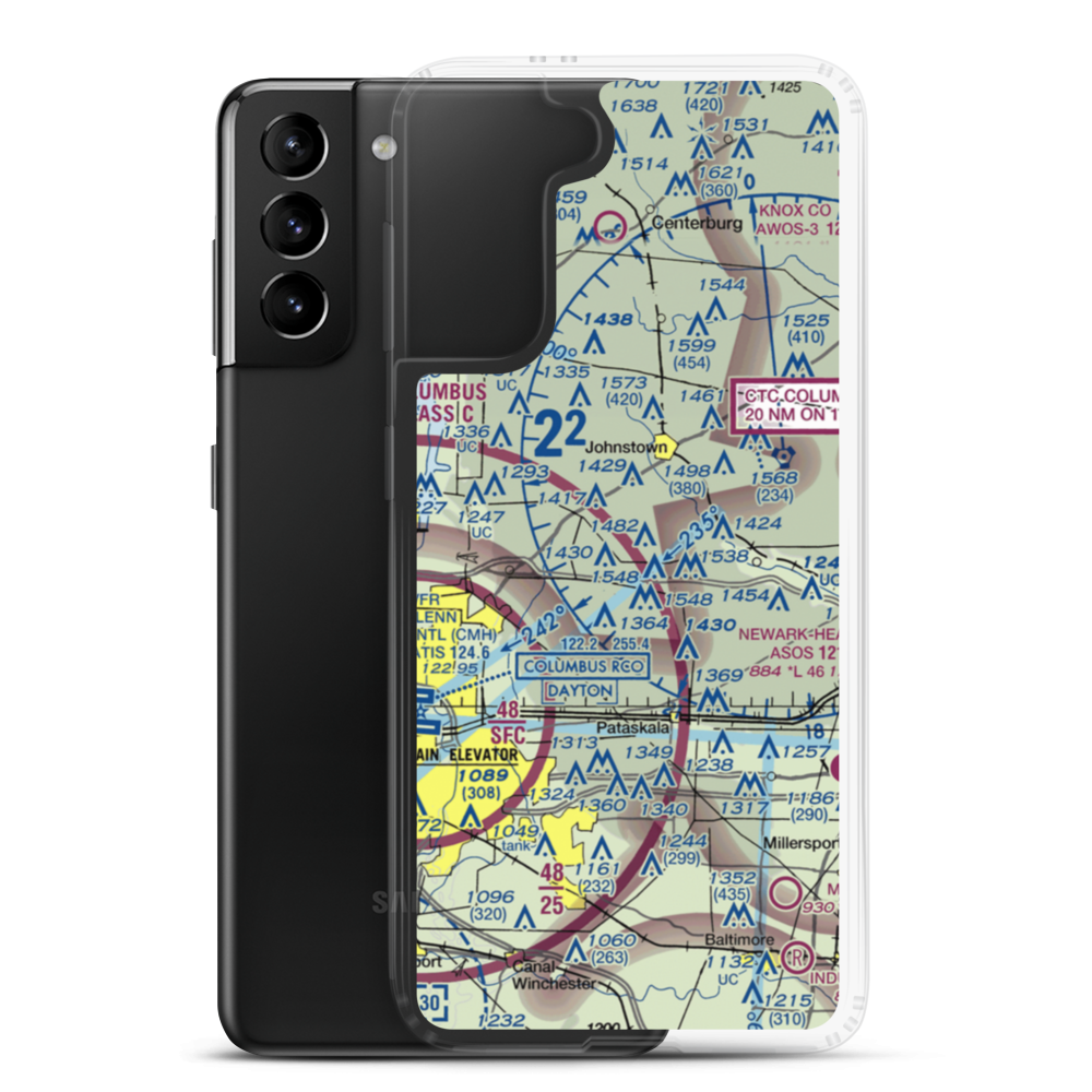 Kearns Airport (OH74) VFR Sectional Samsung Case Samsung Galaxy S21 Plus model shown